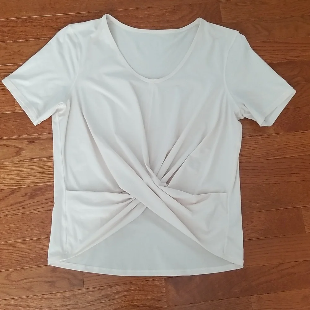 Lululemon Cream Twist Front Cropped Top - Picture 4 of 6
